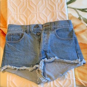 High Waisted Light Wash Jean Shorts